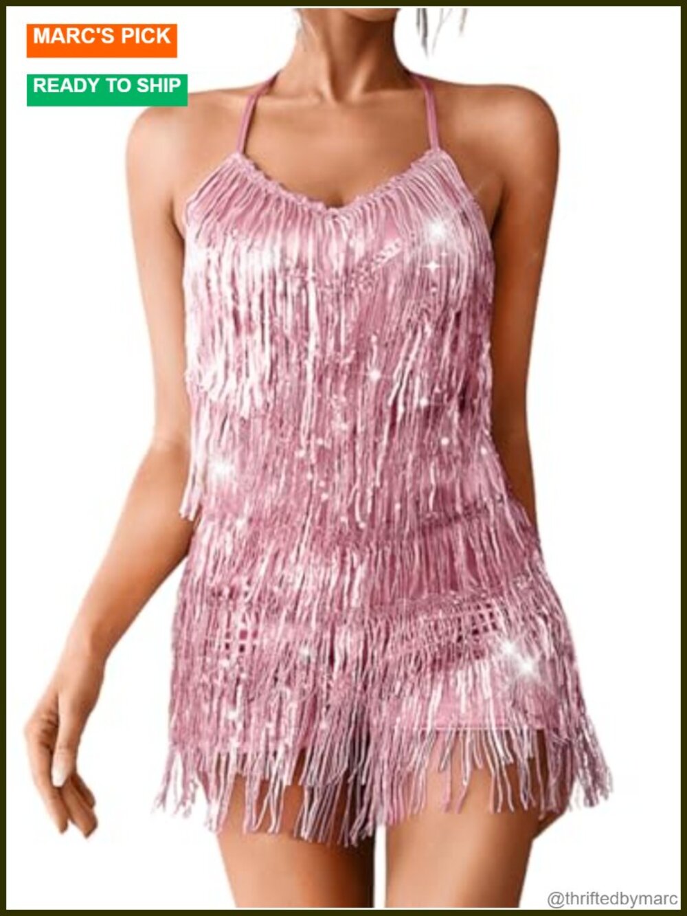 Sequin Fringe Romper Sparkly Glitter Metallic Jumpsuit Backless Short Dress